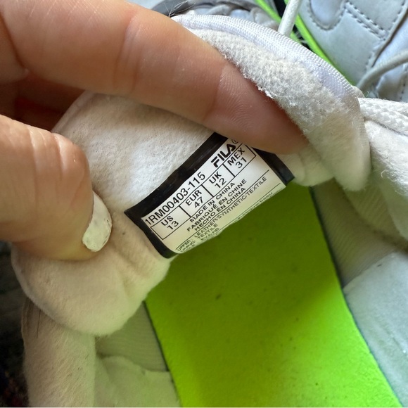 Fila White and Black Sneakers with Neon Highlights - Picture 7 of 11